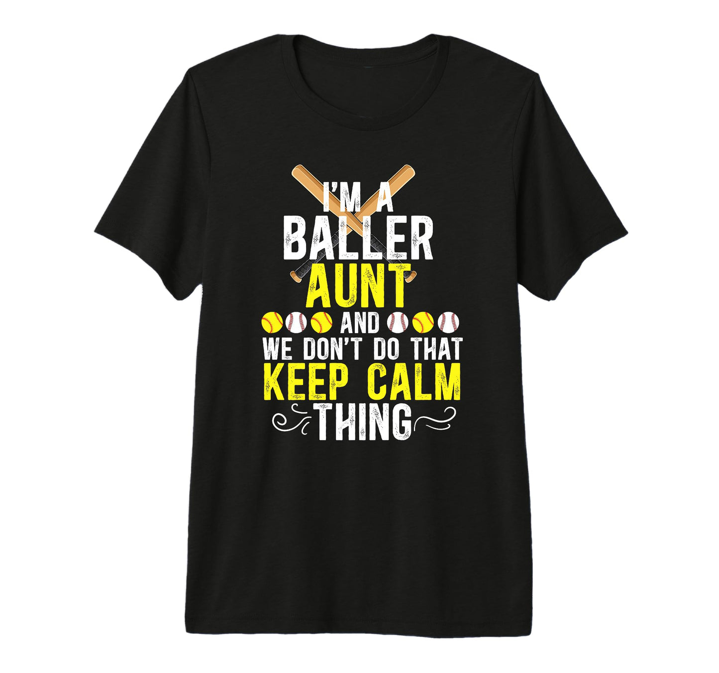 Im Baller Aunt Softball Baseball Aunt T-Shirt - Graphic Print Men Women - T-Shirt, Sweatshirt, Hoodie