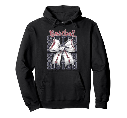 Baseball Sister Coquette Bow Hoodie - Novelty Apparel for Adults - T-Shirt, Sweatshirt, Hoodie