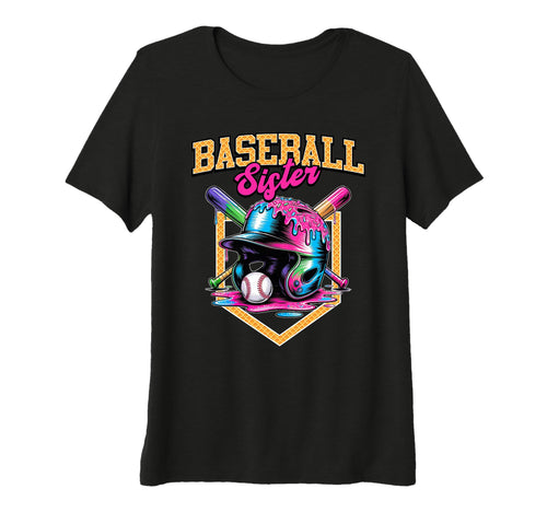 Baseball Sister Tie Dye Baseball Drip T-Shirt - Unique Graphic Men Women - T-Shirt, Sweatshirt, Hoodie