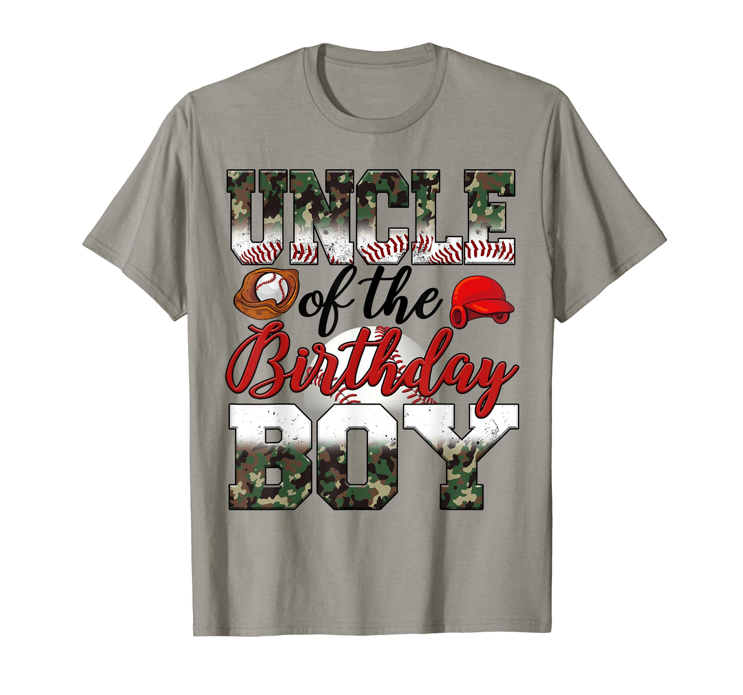 Uncle Birthday Camouflage Baseball T-Shirt - Trendy Graphic Men Women - T-Shirt, Sweatshirt, Hoodie