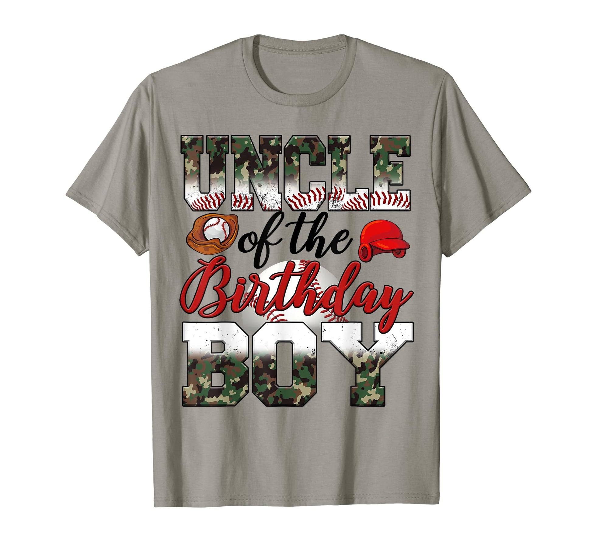 Uncle Birthday Camouflage Baseball T-Shirt - Trendy Graphic Men Women - T-Shirt, Sweatshirt, Hoodie