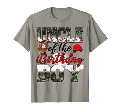 Uncle Birthday Camouflage Baseball T-Shirt - Trendy Graphic Men Women - T-Shirt, Sweatshirt, Hoodie