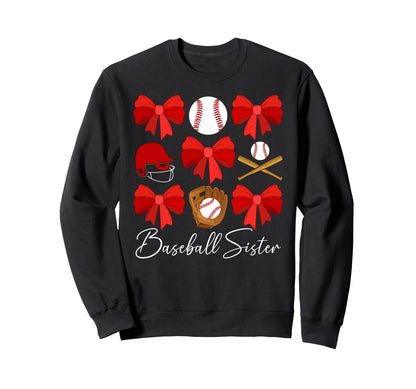 Baseball Sister Coquette Sister Sweatshirt - Minimalist Print Men Women - T-Shirt, Sweatshirt, Hoodie