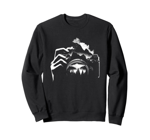 Camera Forest Illustration Nature Sweatshirt - Streetwear Style for Adults - T-Shirt, Sweatshirt, Hoodie