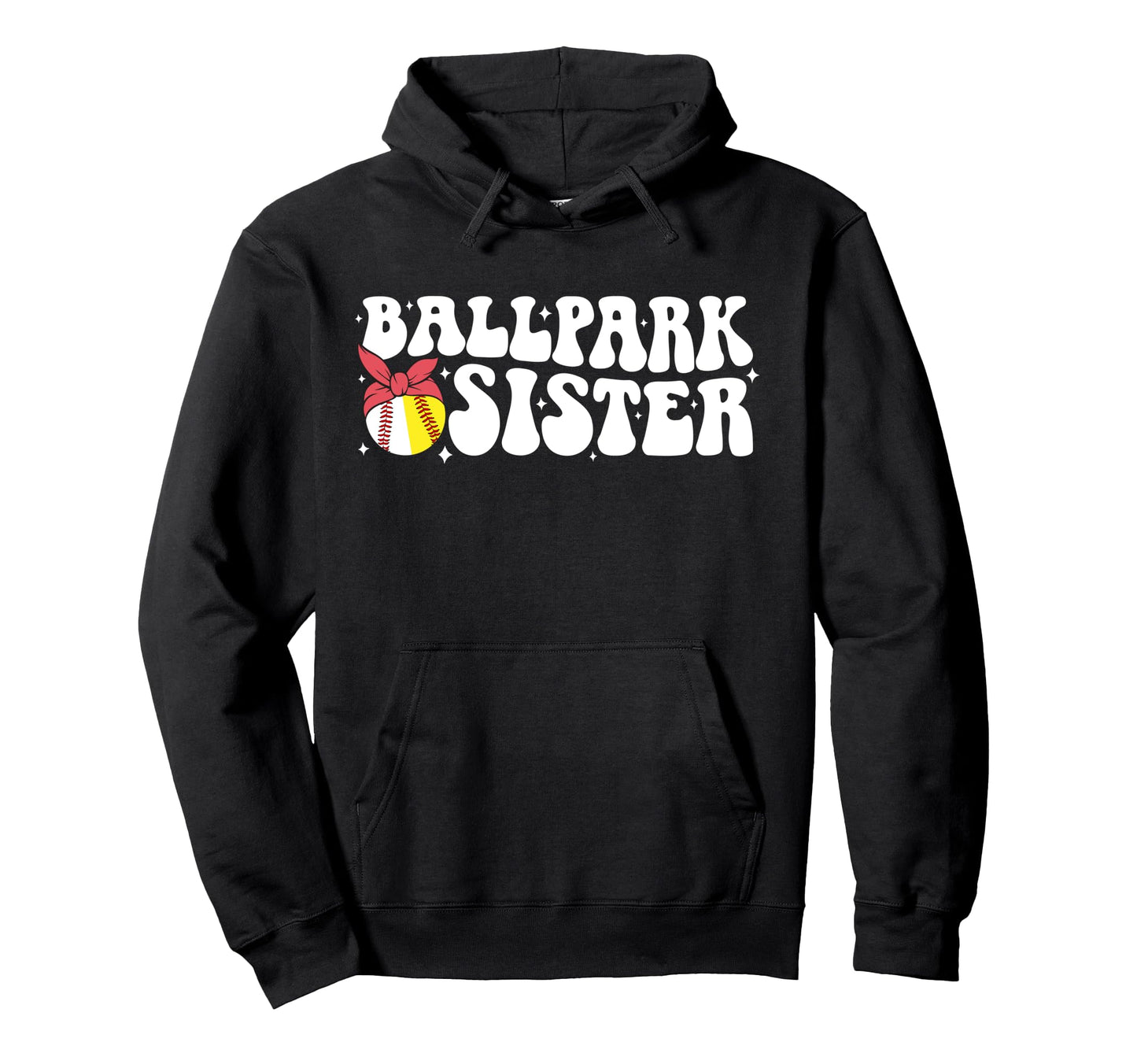 Ballpark Sister Groovy Softball Baseball Hoodie - Streetwear Style Unisex - T-Shirt, Sweatshirt, Hoodie