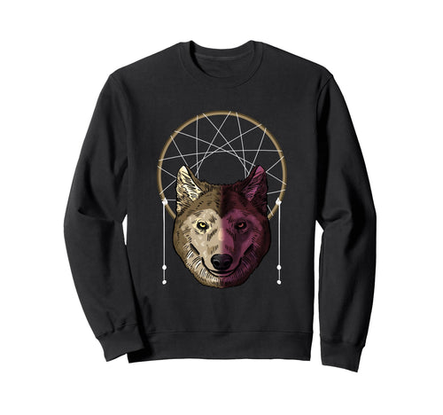 Wolf Dream Catcher Boho Native Sweatshirt - Streetwear Style Unisex - T-Shirt, Sweatshirt, Hoodie
