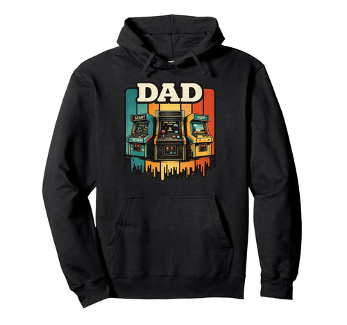 Gamer Dad Arcade Gaming Father Hoodie - Casual Everyday Wear Men Women - T-Shirt, Sweatshirt, Hoodie