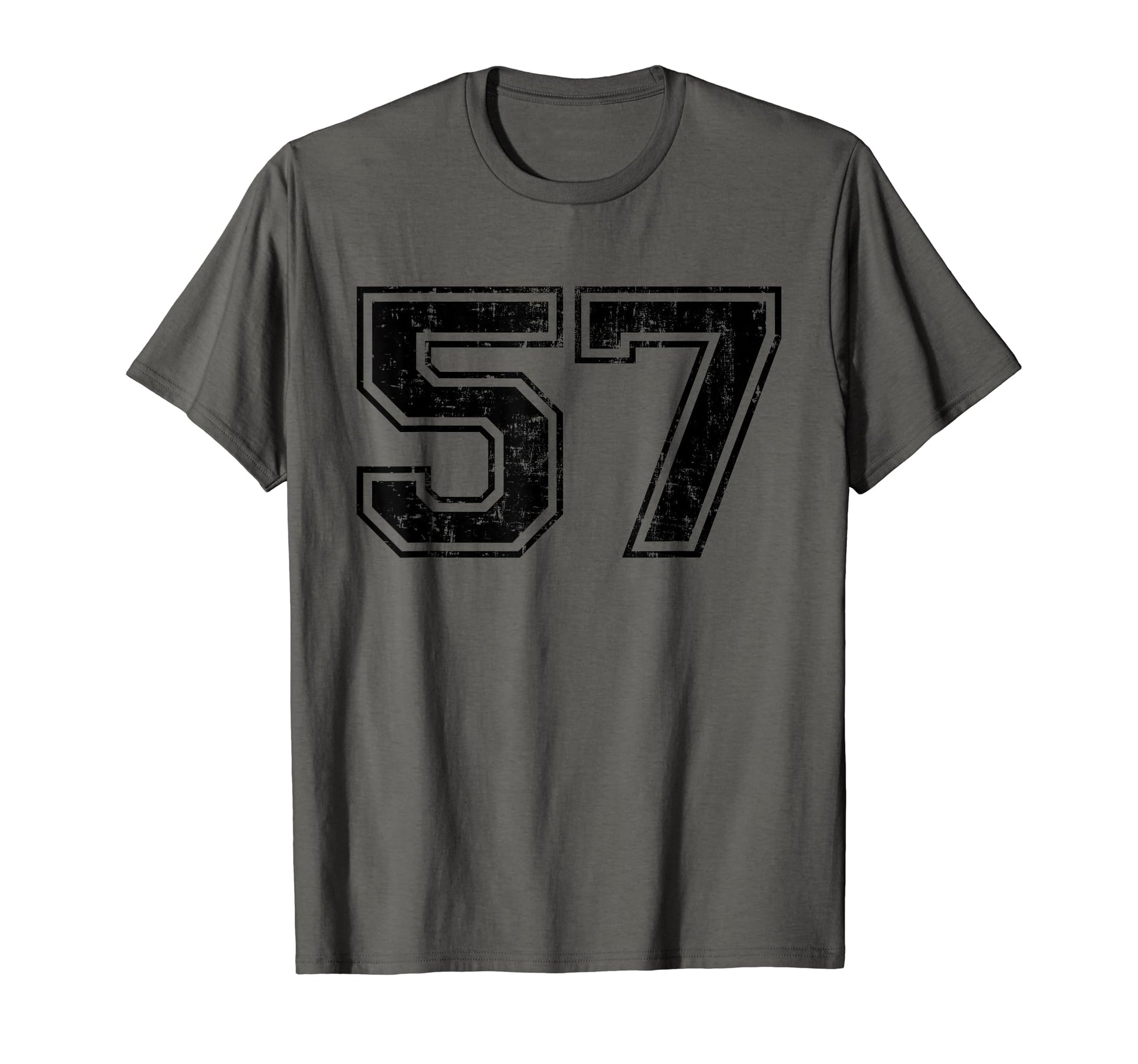 Number 57 Varsity Distressed Sport T-Shirt - Aesthetic Graphic for Adults - T-Shirt, Sweatshirt, Hoodie