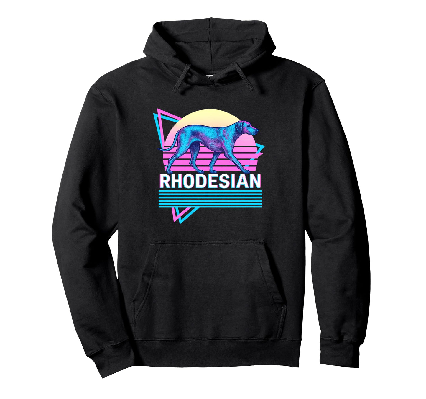 Rhodesian Ridgeback Synthwave Hoodie - Aesthetic Graphic Men Women - T-Shirt, Sweatshirt, Hoodie