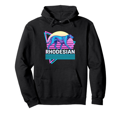 Rhodesian Ridgeback Synthwave Hoodie - Aesthetic Graphic Men Women - T-Shirt, Sweatshirt, Hoodie
