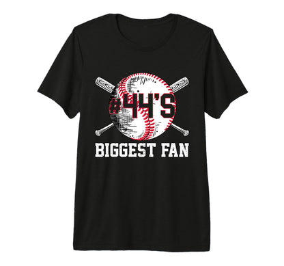 Number 44 Baseball Biggest Fan Mom Dad T-Shirt - Unique Graphic for Adults - T-Shirt, Sweatshirt, Hoodie