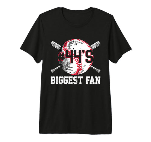 Number 44 Baseball Biggest Fan Mom Dad T-Shirt - Unique Graphic for Adults - T-Shirt, Sweatshirt, Hoodie