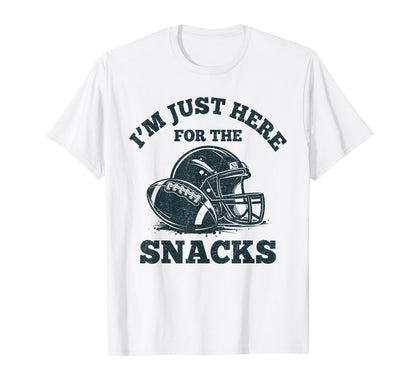 Im Just Here Snacks Football Mom T-Shirt - Aesthetic Graphic for Adults - T-Shirt, Sweatshirt, Hoodie