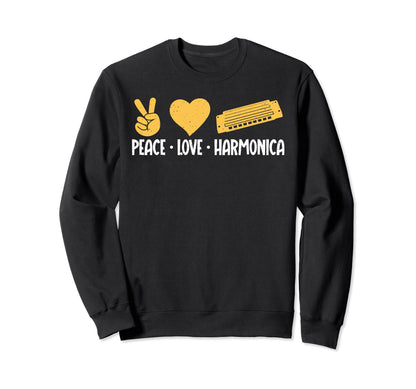 Harmonica Gifts Harmonica Player Gifts Hoodie - Minimalist Print for Adults - T-Shirt, Sweatshirt, Hoodie