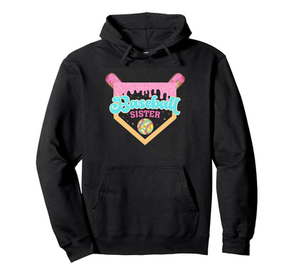 Baseball Sister Ice Cream Drip Baseball Hoodie - Novelty Apparel Unisex - T-Shirt, Sweatshirt, Hoodie