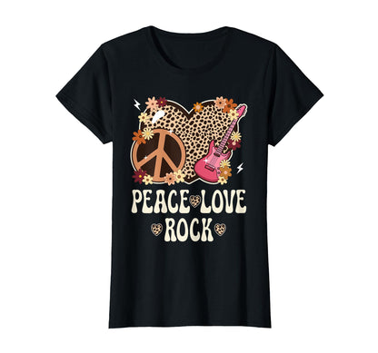 Peace Love Rock And Roll Cheetah Rock T-Shirt - Unique Graphic Men Women - T-Shirt, Sweatshirt, Hoodie
