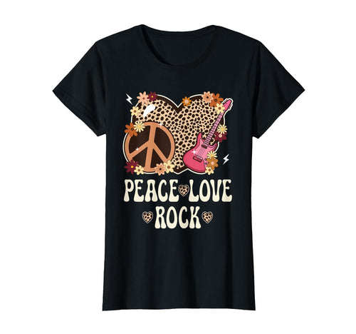 Peace Love Rock And Roll Cheetah Rock T-Shirt - Unique Graphic Men Women - T-Shirt, Sweatshirt, Hoodie