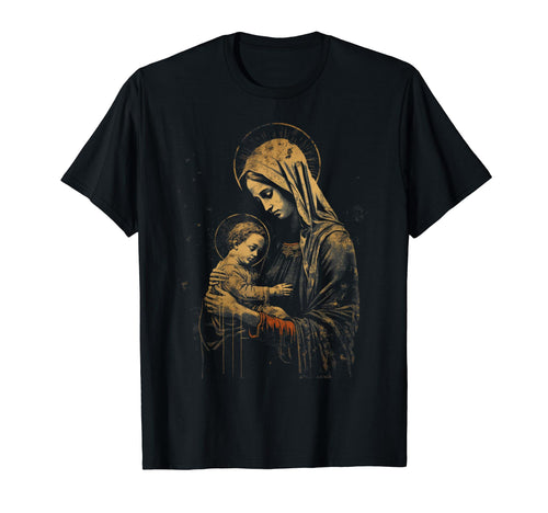 Mary Jesus Distressed 90S Goth Grunge T-Shirt - Streetwear Style Unisex - T-Shirt, Sweatshirt, Hoodie