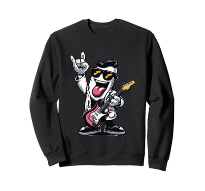 Funny Guitarist Character Music Sweatshirt - Minimalist Print for Adults - T-Shirt, Sweatshirt, Hoodie