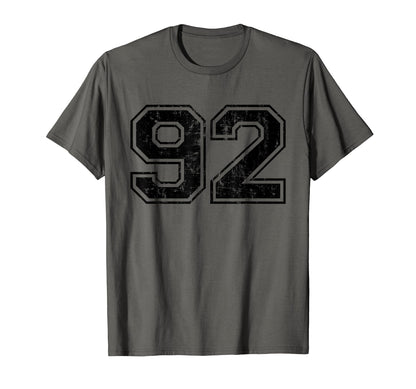 Number 92 Varsity Distressed Sport T-Shirt - Aesthetic Graphic Men Women - T-Shirt, Sweatshirt, Hoodie