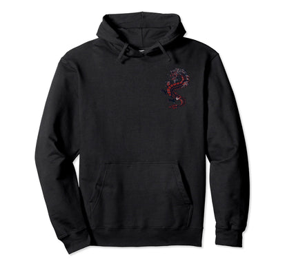 Chinese Dragon Dragon Grunge Hoodie - Aesthetic Graphic for Adults - T-Shirt, Sweatshirt, Hoodie
