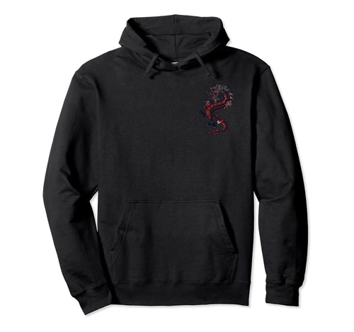 Chinese Dragon Dragon Grunge Hoodie - Aesthetic Graphic for Adults - T-Shirt, Sweatshirt, Hoodie