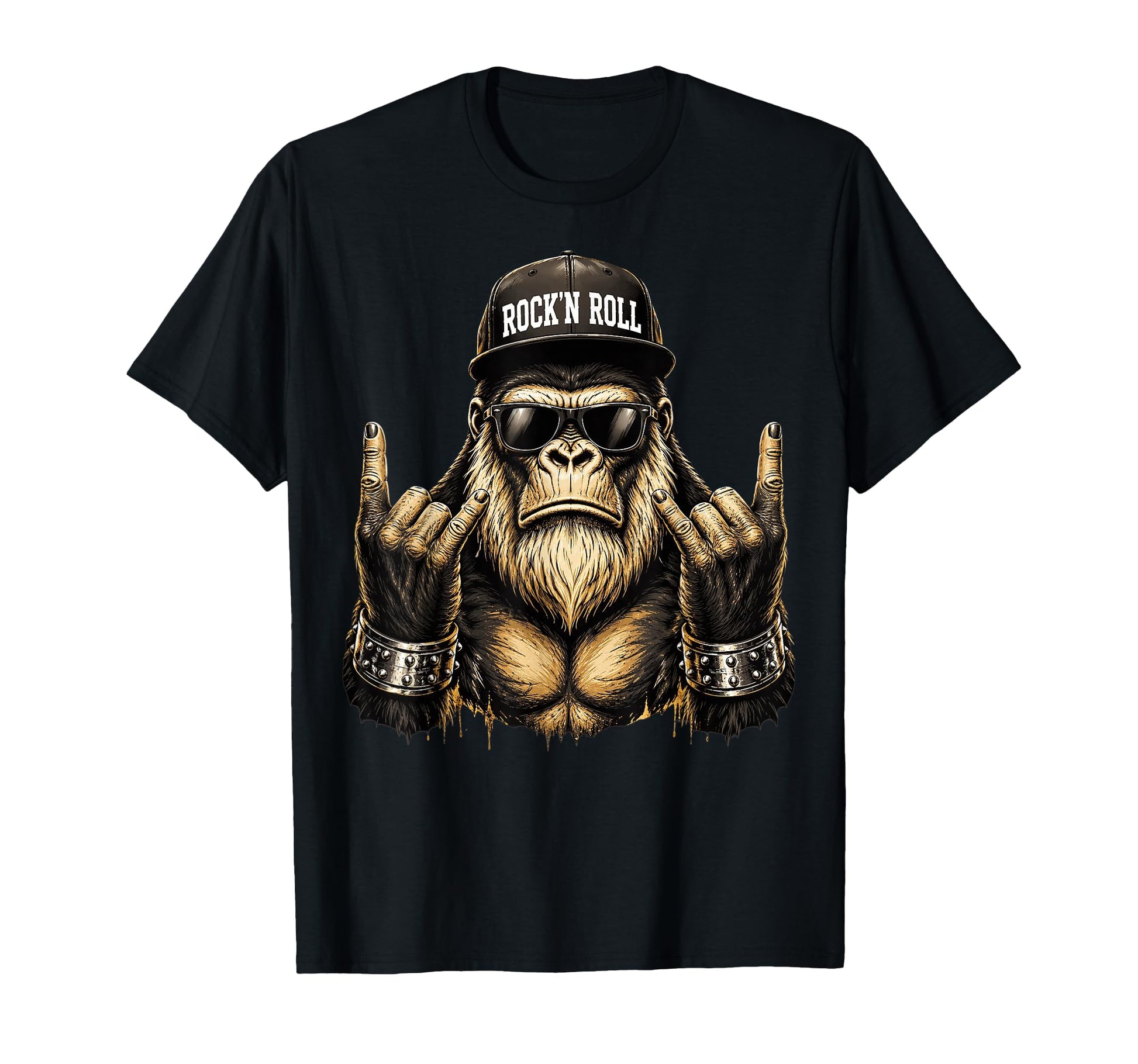Bigfoot Rock Sasquatch Heavy Metal T-Shirt - Aesthetic Graphic for Adults - T-Shirt, Sweatshirt, Hoodie