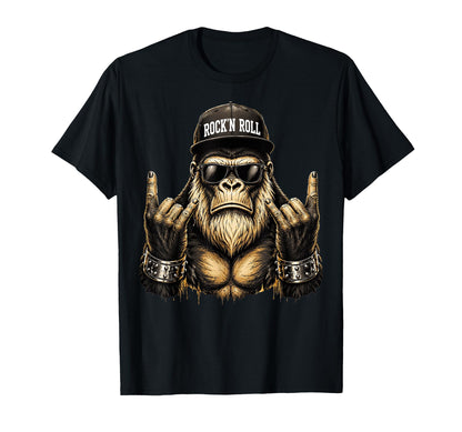 Bigfoot Rock Sasquatch Heavy Metal T-Shirt - Aesthetic Graphic for Adults - T-Shirt, Sweatshirt, Hoodie