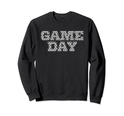 Game Day Soccer Pattern Black Sweatshirt - Trendy Graphic for Adults - T-Shirt, Sweatshirt, Hoodie