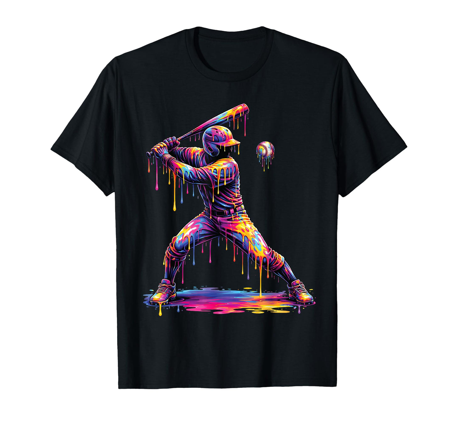 Baseball Drip Ice Cream Melting T-Shirt - Aesthetic Graphic Men Women - T-Shirt, Sweatshirt, Hoodie
