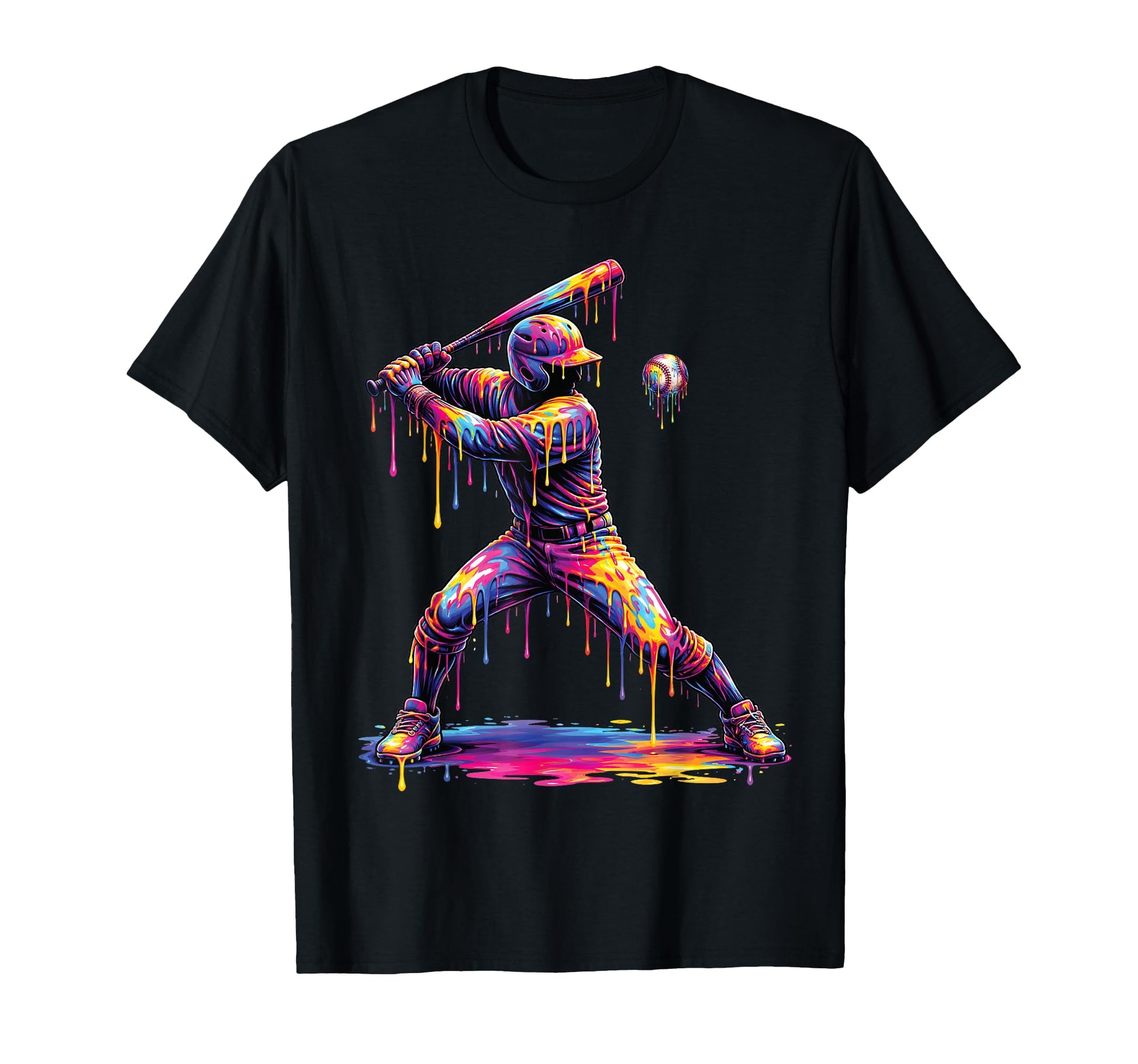 Baseball Drip Ice Cream Melting T-Shirt - Aesthetic Graphic Men Women - T-Shirt, Sweatshirt, Hoodie