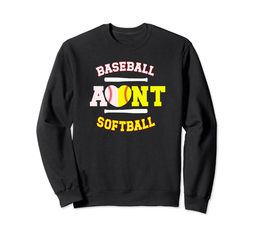 Baseball Softball Aunt Softball Sweatshirt - Novelty Apparel Unisex - T-Shirt, Sweatshirt, Hoodie