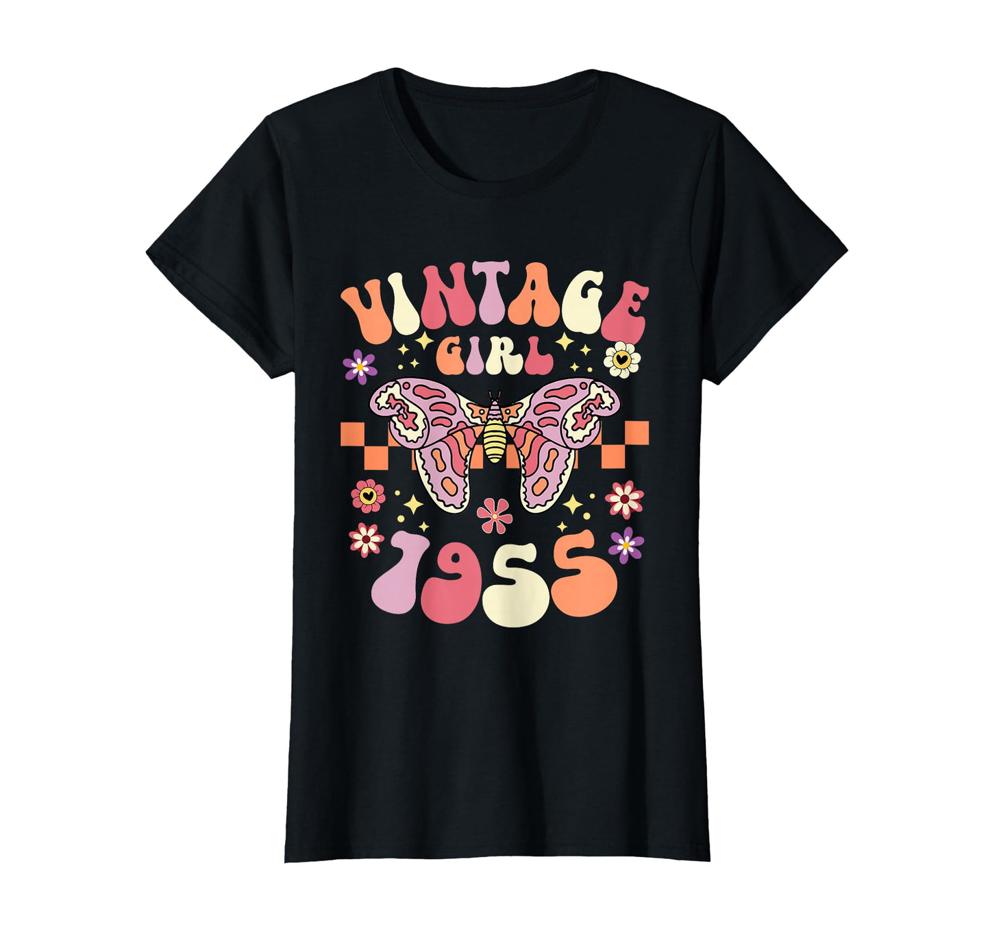 Butterfly Boho 70Th Birthday 1955 T-Shirt - Trendy Graphic Unisex - T-Shirt, Sweatshirt, Hoodie