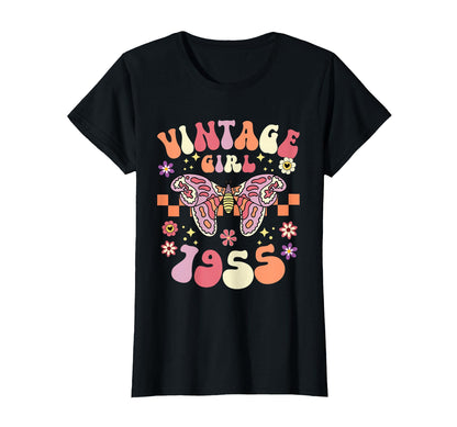 Butterfly Boho 70Th Birthday 1955 T-Shirt - Trendy Graphic Unisex - T-Shirt, Sweatshirt, Hoodie