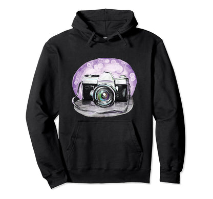 Camera Watercolor Photographers Hoodie - Trendy Graphic Men Women - T-Shirt, Sweatshirt, Hoodie