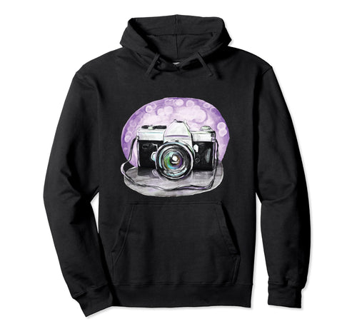 Camera Watercolor Photographers Hoodie - Trendy Graphic Men Women - T-Shirt, Sweatshirt, Hoodie