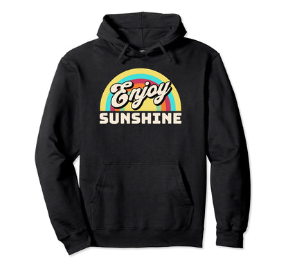 Enjoy Sunshine Rainbow Hippie Vibes Hoodie - Custom Art Print Men Women - T-Shirt, Sweatshirt, Hoodie