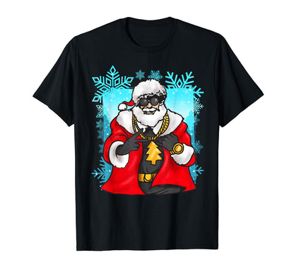 Gangsta Santa Gold Chains Old School T-Shirt - Trendy Graphic Men Women - T-Shirt, Sweatshirt, Hoodie
