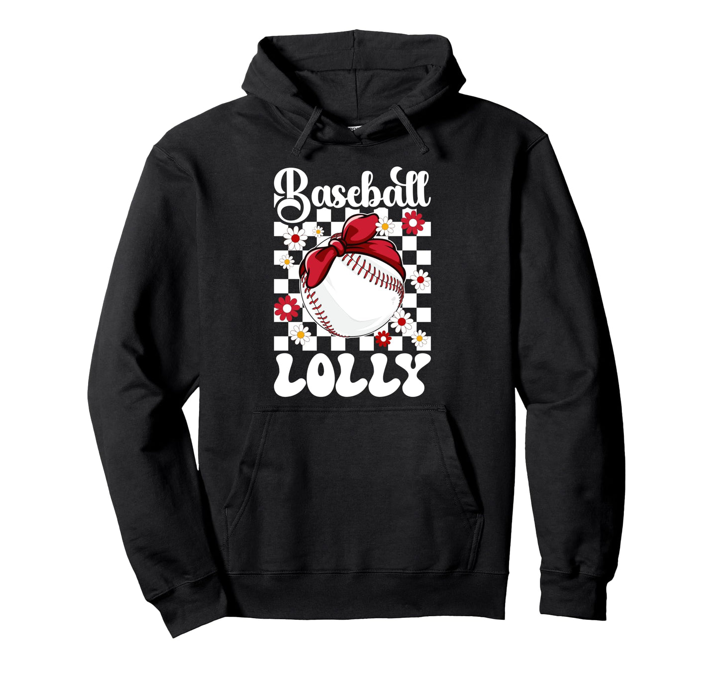 Baseball Lolly Groovy Lolly Baseball Hoodie - Trendy Graphic for Adults - T-Shirt, Sweatshirt, Hoodie
