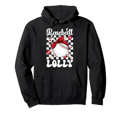 Baseball Lolly Groovy Lolly Baseball Hoodie - Trendy Graphic for Adults - T-Shirt, Sweatshirt, Hoodie