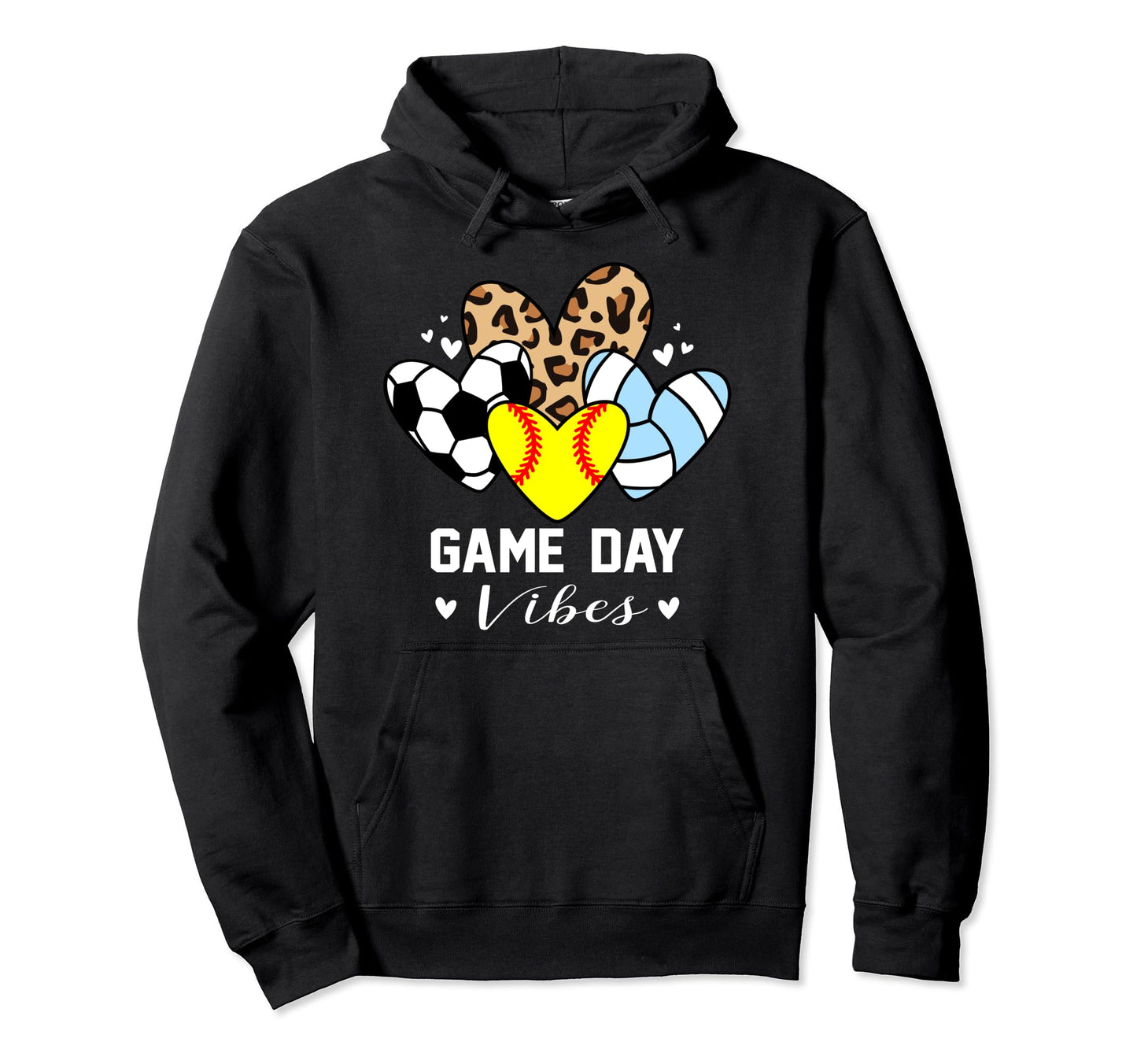 Game Day Vibes Funny Softball Volleyball Hoodie - Minimalist Print Unisex - T-Shirt, Sweatshirt, Hoodie