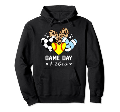 Game Day Vibes Funny Softball Volleyball Hoodie - Minimalist Print Unisex - T-Shirt, Sweatshirt, Hoodie