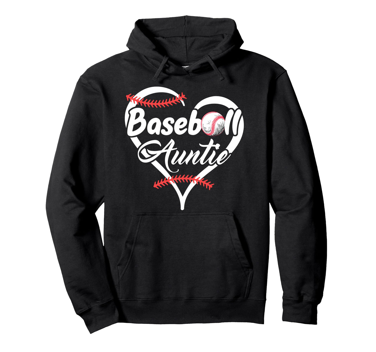 Baseball Aunt Heart Proud Baseball Auntie Hoodie - Graphic Print Unisex - T-Shirt, Sweatshirt, Hoodie