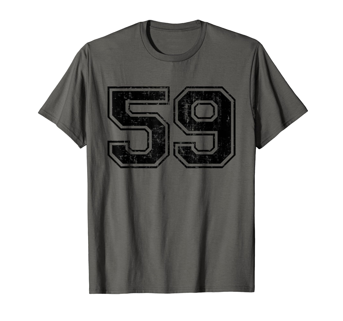 Number 59 Varsity Distressed Sport T-Shirt - Fun Novelty Design Men Women - T-Shirt, Sweatshirt, Hoodie