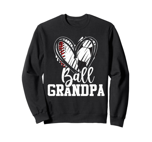 Ball Grandpa Heart Baseball Soccer Ball Hoodie - Unique Graphic Unisex - T-Shirt, Sweatshirt, Hoodie