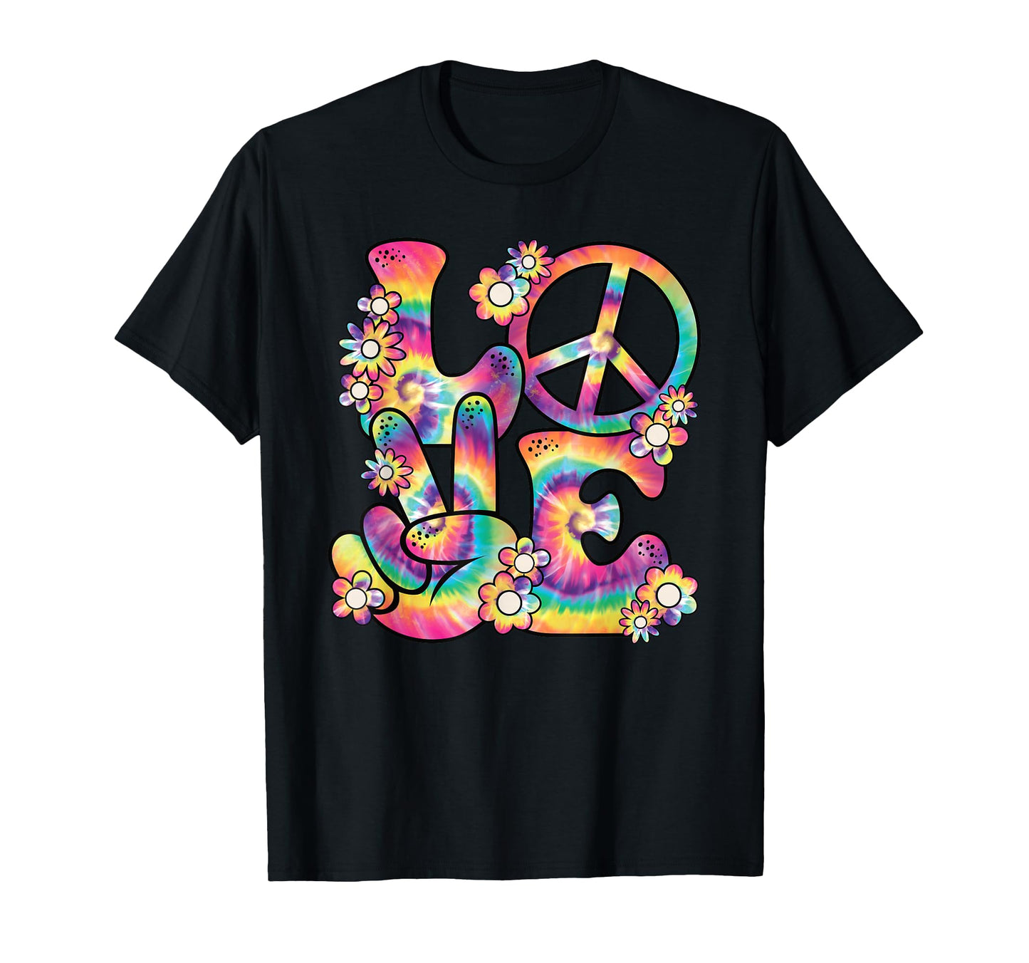 Hippie Love Peace 60S 70S Theme T-Shirt - Minimalist Print for Adults - T-Shirt, Sweatshirt, Hoodie