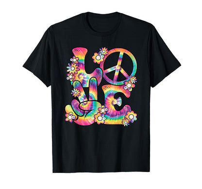 Hippie Love Peace 60S 70S Theme T-Shirt - Minimalist Print for Adults - T-Shirt, Sweatshirt, Hoodie