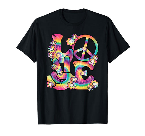 Hippie Love Peace 60S 70S Theme T-Shirt - Minimalist Print for Adults - T-Shirt, Sweatshirt, Hoodie