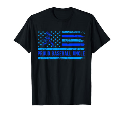 Proud Baseball Uncle Patriotic Team T-Shirt - Unique Graphic for Adults - T-Shirt, Sweatshirt, Hoodie