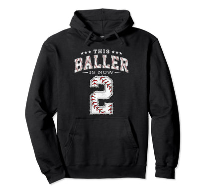 2 Years Old Birthday Baseball Theme Hoodie - Streetwear Style Men Women - T-Shirt, Sweatshirt, Hoodie